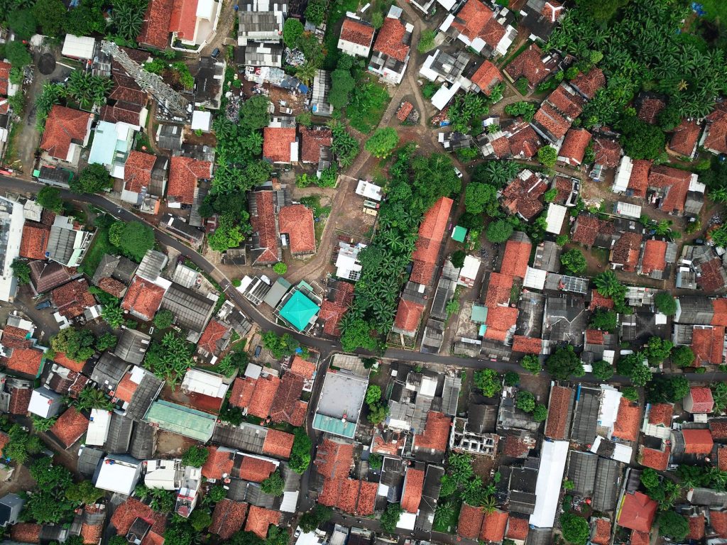 aerial photography of town