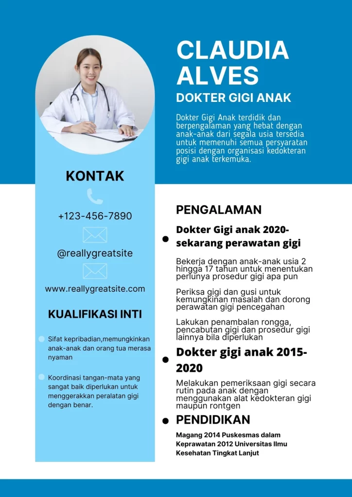 contoh cv dokter gigi anak