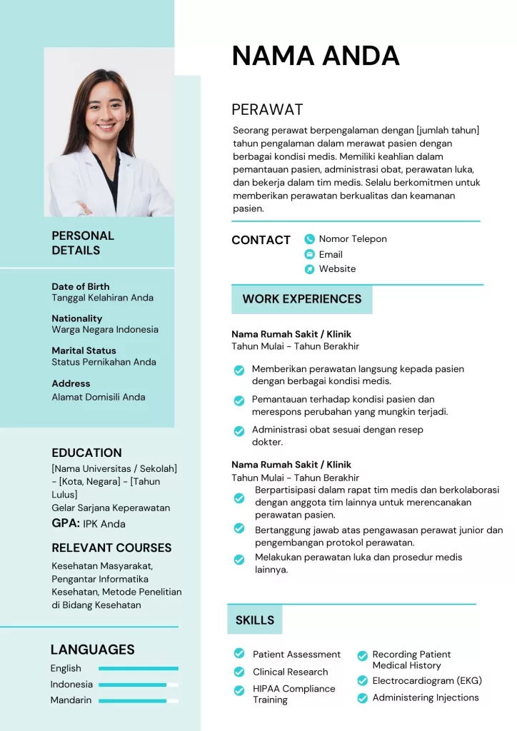 Contoh CV Perawat Berpengalaman